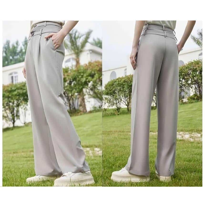 Comfortable wide-leg trousers for women, perfect for casual and professional wear. Made with high-quality fabric for all-day comfort and style. Great for office or leisure.
