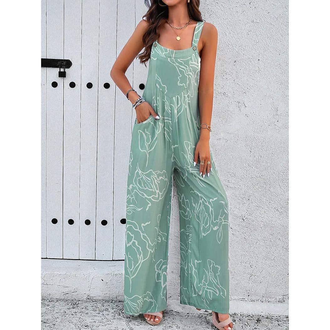 Women’s floral jumpsuit, trendy fashion, comfortable stylish outfit, Monalisa Store, summer clothing, casual wear, chic jumpsuits for women, fashionable attire, floral print outfit, women’s summer fashion.