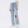 Casual distressed denim with wide-leg fit, high waist, and ripped details, perfect for trendy streetwear and casual everyday outfits.