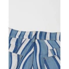 High-quality striped blue and white fabric with durable stitching, perfect for stylish and comfortable clothing options, ideal for modern fashion and casual wear.