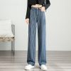 Stylish striped wide-leg jeans perfect for casual or streetwear looks. Comfortable, trendy, and versatile denim for modern fashion.