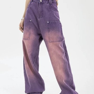 Comfortable stylish purple denim jeans for women at Monalisa Store. Perfect for casual wear, featuring a relaxed fit and trendy design. Shop high-quality denim apparel online now.