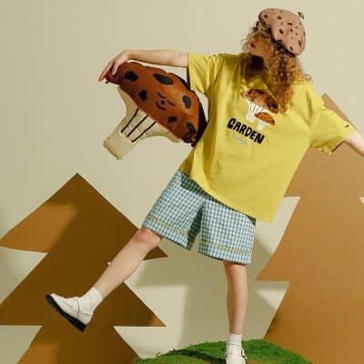 Playful mushroom graphic t-shirt perfect for kids, featuring fun garden-inspired design. Soft, comfortable, and stylish for children’s casual wear and outdoor adventures.