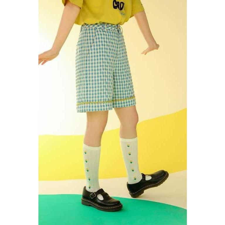 Colorful checked gingham shorts for women, fashionable casual summer wear, perfect for comfort and style.