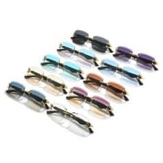 Stylish designer sunglasses with various frame colors, perfect for fashion-forward individuals. High-quality eyewear available at Monalisa Store for sun protection and chic accessories.