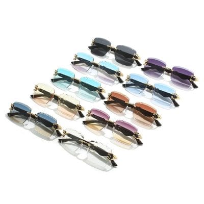 Stylish designer sunglasses with various frame colors, perfect for fashion-forward individuals. High-quality eyewear available at Monalisa Store for sun protection and chic accessories.