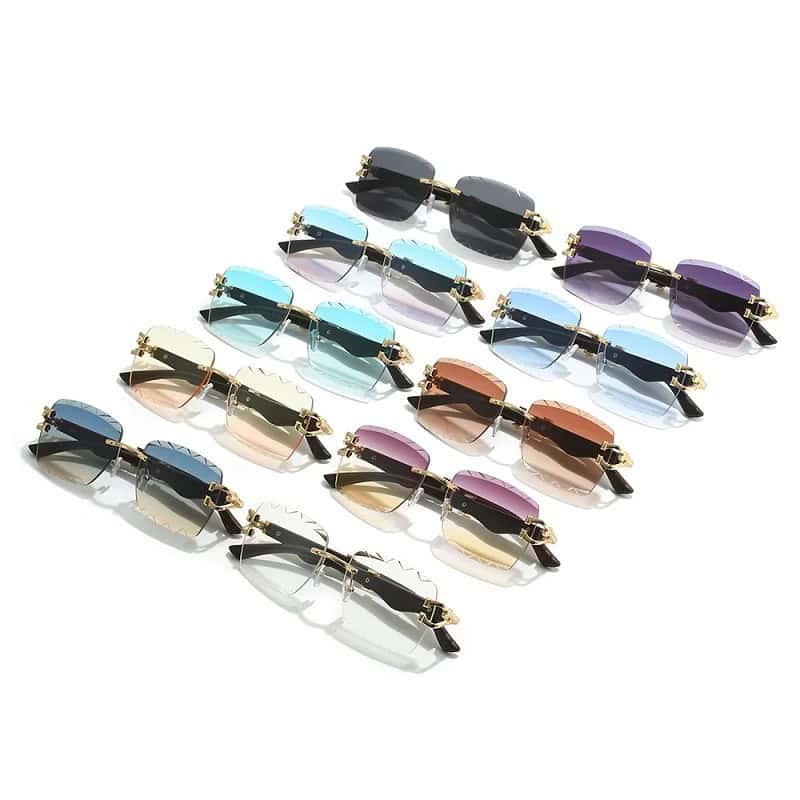 Stylish designer sunglasses with various frame colors, perfect for fashion-forward individuals. High-quality eyewear available at Monalisa Store for sun protection and chic accessories.
