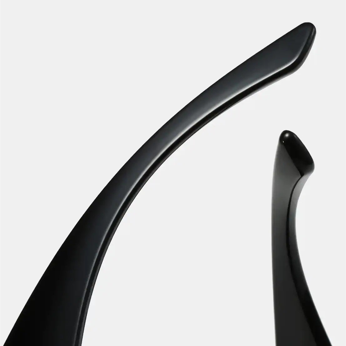 High-quality black eyeglass temple arms designed for comfort and durability, perfect for prescription or fashion glasses.