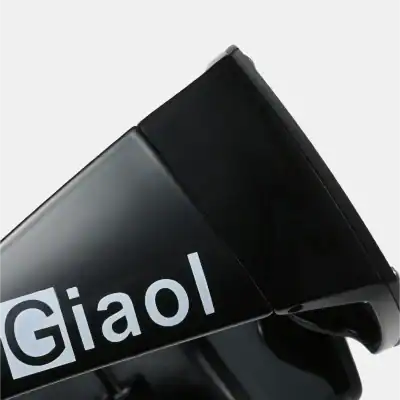 Close-up of Giol branded eyewear with sleek black design and modern style. Perfect for fashionable glasses wearers seeking premium quality.