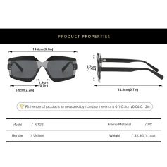 High-quality unisex sunglasses with durable PC frame, UV protection lenses, and polarized options. Stylish, lightweight eyewear perfect for any outdoor activity or fashion statement.