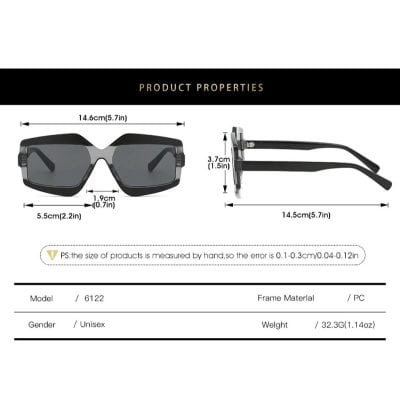 High-quality unisex sunglasses with durable PC frame, UV protection lenses, and polarized options. Stylish, lightweight eyewear perfect for any outdoor activity or fashion statement.