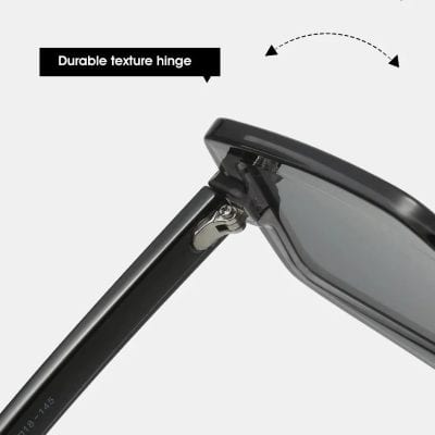 Durable textured hinge for sunglasses, providing strong support and longevity, essential for stylish eyewear.