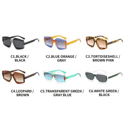 Fashionable eyewear with colorful frames and UV protection, perfect for summer and outdoor activities.