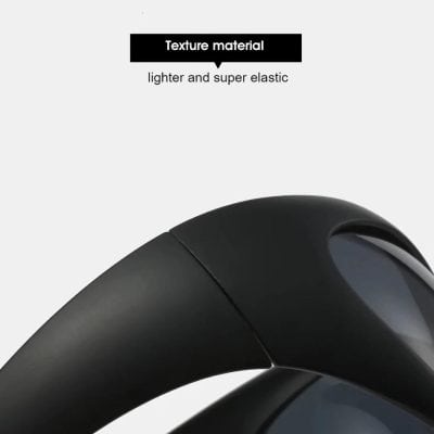 Stylish black sunglasses featuring lightweight, super elastic frame for comfort and durability, perfect for fashion-forward individuals seeking eye protection and UV defense.