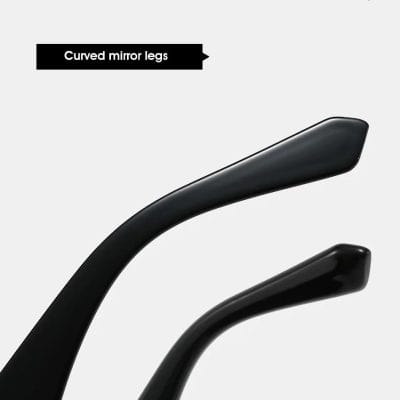 Elegant black curved mirror legs for modern furniture design, enhancing stability and style in interior decor. Ideal for contemporary spaces requiring sleek, minimalist accents.