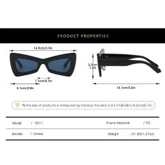 High-quality unisex sunglasses with sleek black frame, UV-protective lenses, perfect for stylish sun protection and enhancing your look. Durable design with dimensions for comfortable fit.
