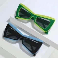 Colorful fashion sunglasses with bold frames perfect for sun protection and stylish accessories.