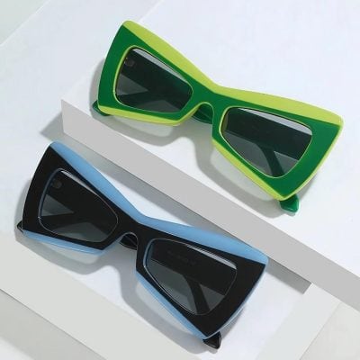 Colorful fashion sunglasses with bold frames perfect for sun protection and stylish accessories.