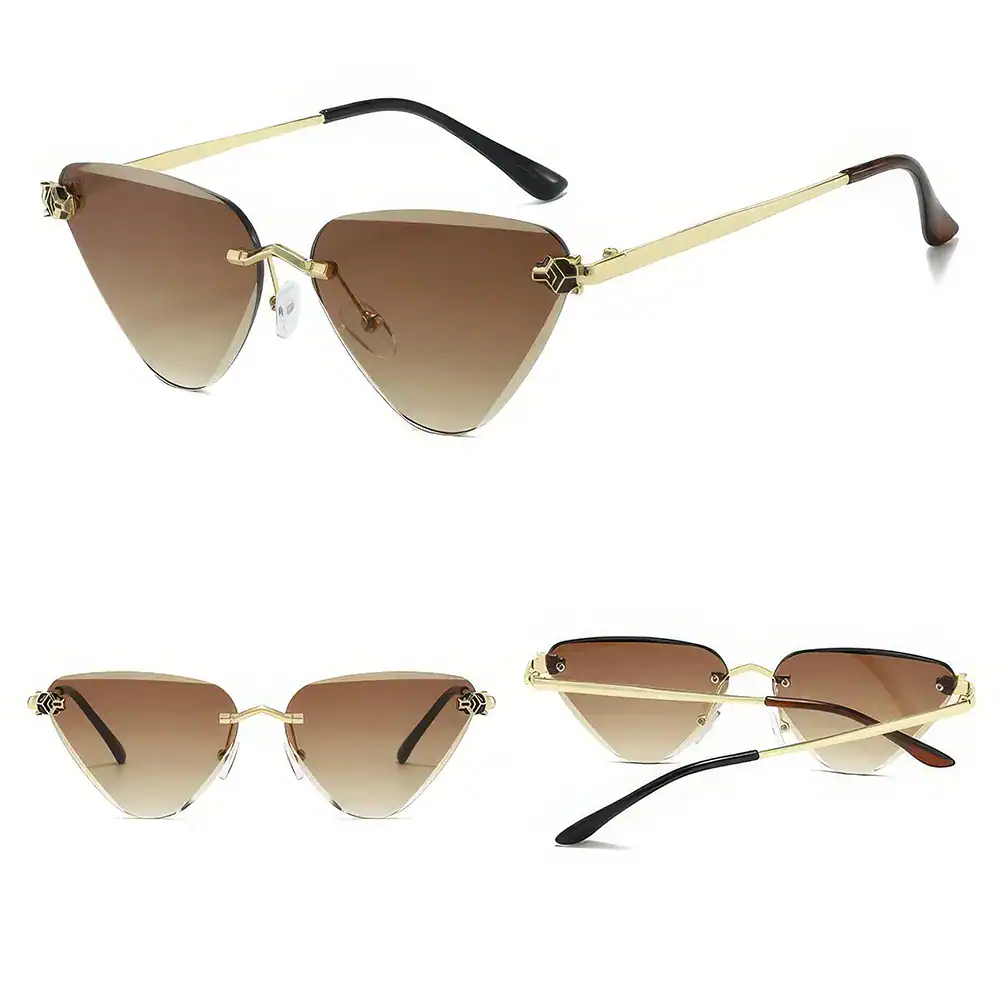 Stylish luxury sunglasses with gradient brown lenses and gold-tone frame, perfect for fashion-forward sunglasses lovers.