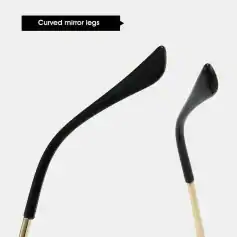 Optical mirror legs with stylish curved design for comfortable wear and enhanced support. Perfect for eye care and vision correction accessories.