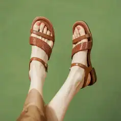 Comfortable stylish brown sandals for women, perfect for daily wear and casual outings, featuring adjustable straps and trendy design.