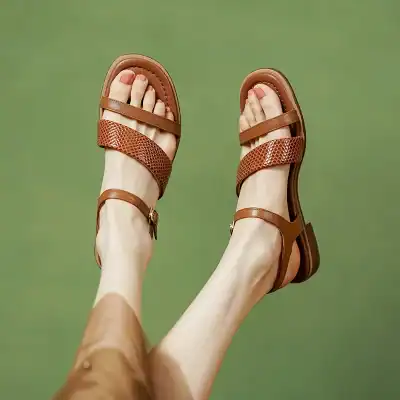 Comfortable stylish brown sandals for women, perfect for daily wear and casual outings, featuring adjustable straps and trendy design.