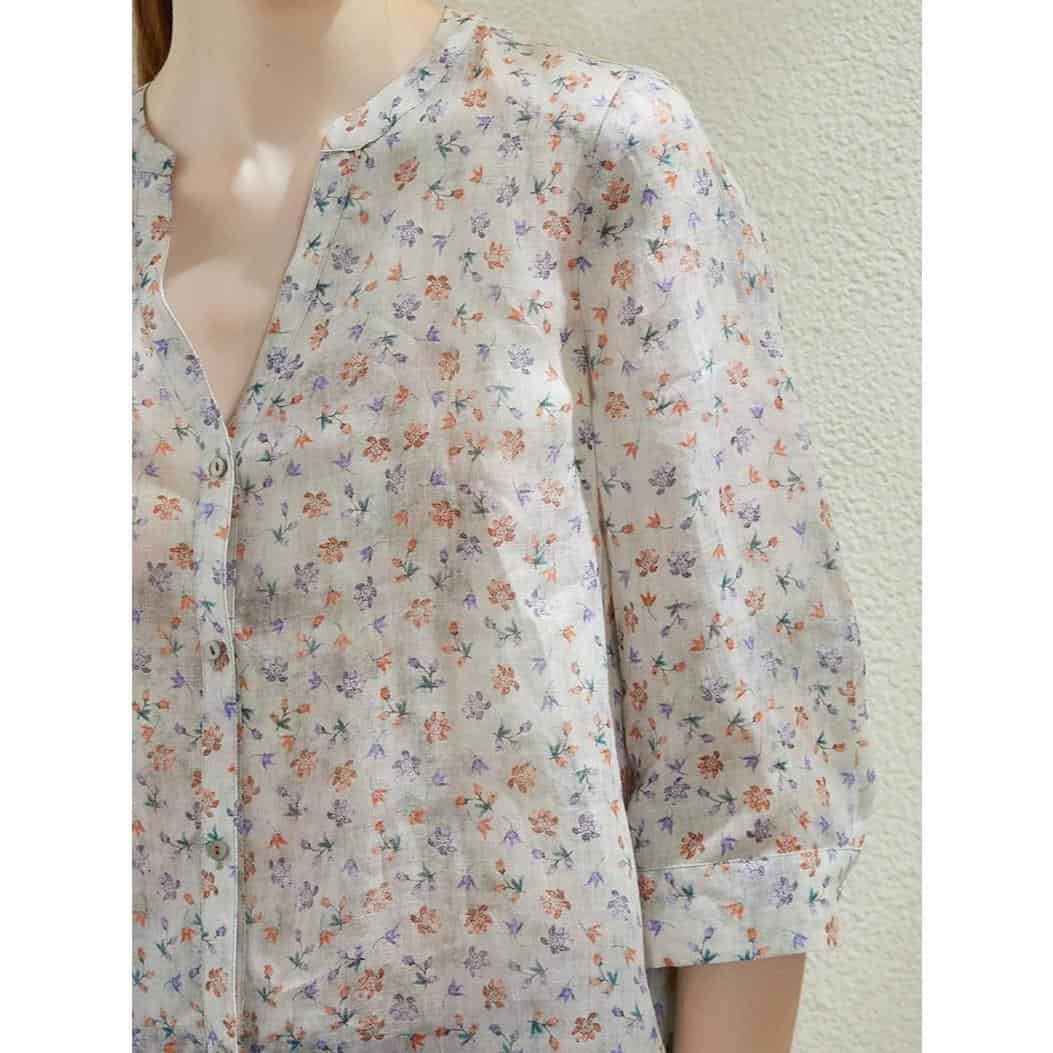 Elegant floral printed blouse for women, perfect for casual and semi-formal occasions, made with breathable fabric for comfort and style.