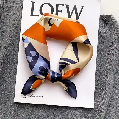 Silk scarf featured in the Monalisa Store, perfect for fashion and beauty accessories, designed to enhance your style and confidence.