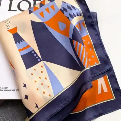 Optical scarf with vibrant abstract design, perfect for eye care professionals and fashion-forward individuals. Enhances your eyewear style while providing protection.