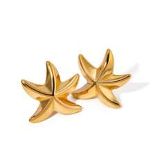 Elegant gold leaf-shaped earrings for women, perfect for fashion accessories and jewelry collection. Stylish, lightweight, and high-quality gold jewelry.