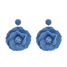 Elegant blue fabric floral earrings for women, perfect for style and occasions. Show off your fashion sense with these eye-catching statement jewelry pieces from Monalisa Medical Store.