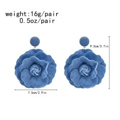 Delicate blue fabric flower earrings, perfect for stylish accessories, fashion jewelry, wedding or party wear, and gift ideas. Lightweight and elegant, ideal for women and girls.