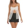 Women's stylish lace top with adjustable straps and cutout design, perfect for casual or dressy occasions. Made from lightweight, comfortable fabric.