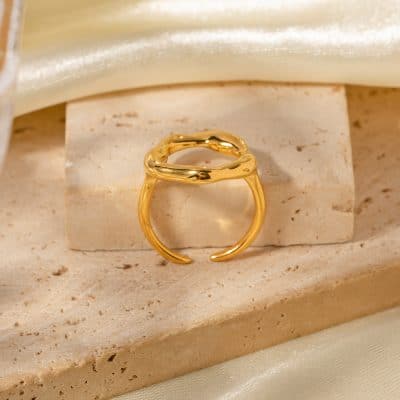 High-quality gold ring with modern design, perfect for fashion-forward individuals seeking stylish accessories for special occasions, daily wear, or gifting.
