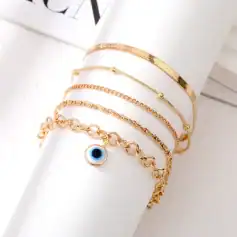 Stunning collection of gold bracelets featuring delicate chain designs, adjustable fits, and trendy styles perfect for women seeking luxury jewelry.