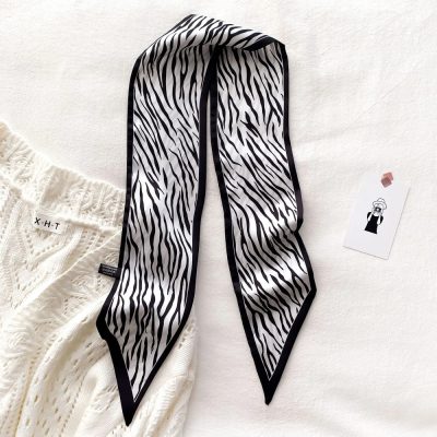 Fashion zebra print silk scarf for women and men, perfect for stylish accessories and eye-catching outfits, available at Monalisa Medical Store.