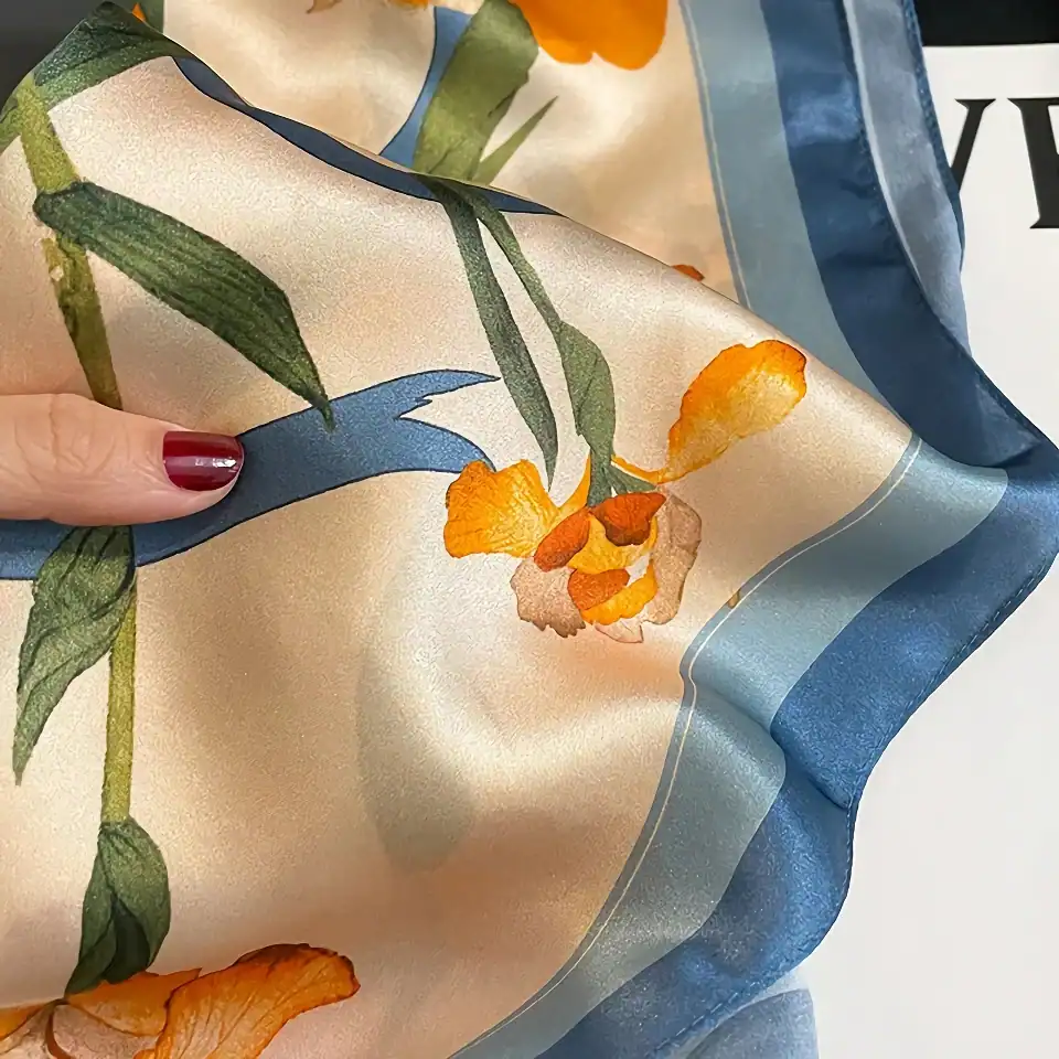 Luxurious 100% Silk Square Scarf for Women - Image 4