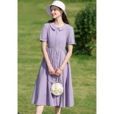 Lavender dress, summer fashion for women, casual dress, outdoor wear, stylish clothing, Monalisa Store.