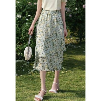 Bright and breezy floral midi skirt perfect for spring and summer fashion.