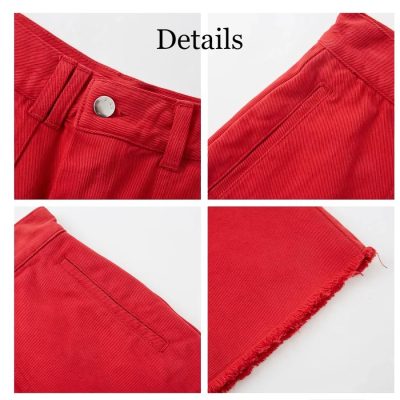 High-quality red pants with tailored fit, durable stitching, and stylish details from Monalisa Store for modern women. Perfect for casual and professional wear.