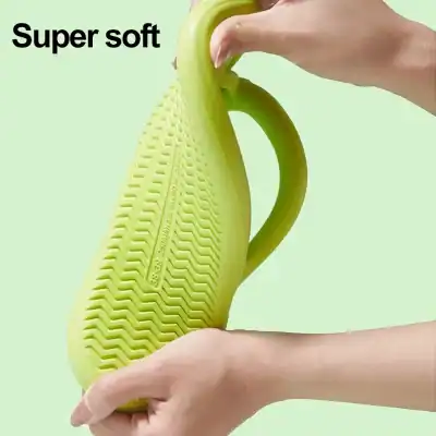 Bright lime green flip-flops with textured soles and comfortable straps, perfect for casual wear and summer outings from Monalisa Store.