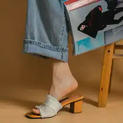 Comfortable women's open-toe heeled sandal for stylish outfits and everyday wear. Perfect for casual outings, parties, or office look with trendy design and support.