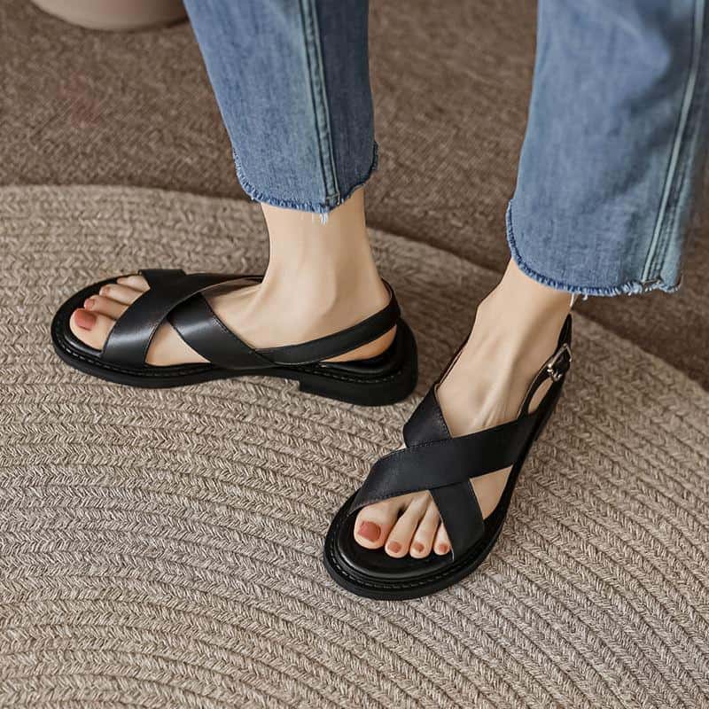 Fashionable black slingback sandals for women, perfect for casual and summer wear. Comfortable, trendy, and versatile footwear available at Monalisa Store.