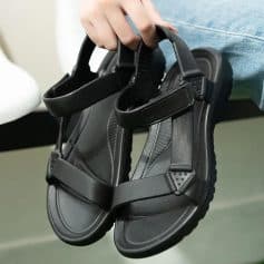 Comfortable black orthopedic sandals for men and women, perfect for foot health and everyday wear, available at Monalisa Store.