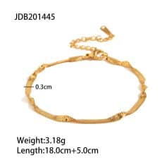 Gold bracelet with adjustable chain, textured surface, and elegant style, ideal for women’s jewelry collections and enhancing everyday or special occasion looks.