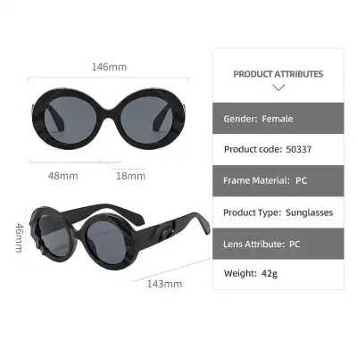 Stylish black women's sunglasses with UV protection, lightweight design, and durable PC frame, ideal for UV protection, outdoor activities, and fashionable accessories.