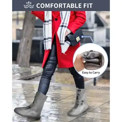 Comfortable, waterproof rain boots designed for women with easy-to-carry convenience and a comfortable fit, perfect for wet weather.