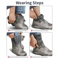 Easy steps to secure protective shoe covers for footwear safety and hygiene.