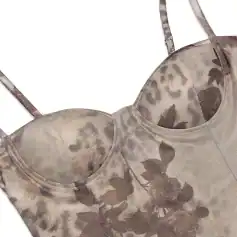 Lingerie with floral print, padded cups, adjustable straps, perfect for intimate wear and special occasions. Comfortable, stylish, and designed to enhance feminine confidence.