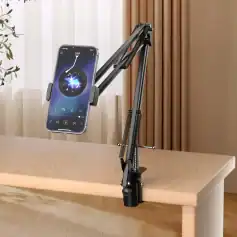 Flexible, ergonomic arm support for comfortable viewing and easy device positioning.